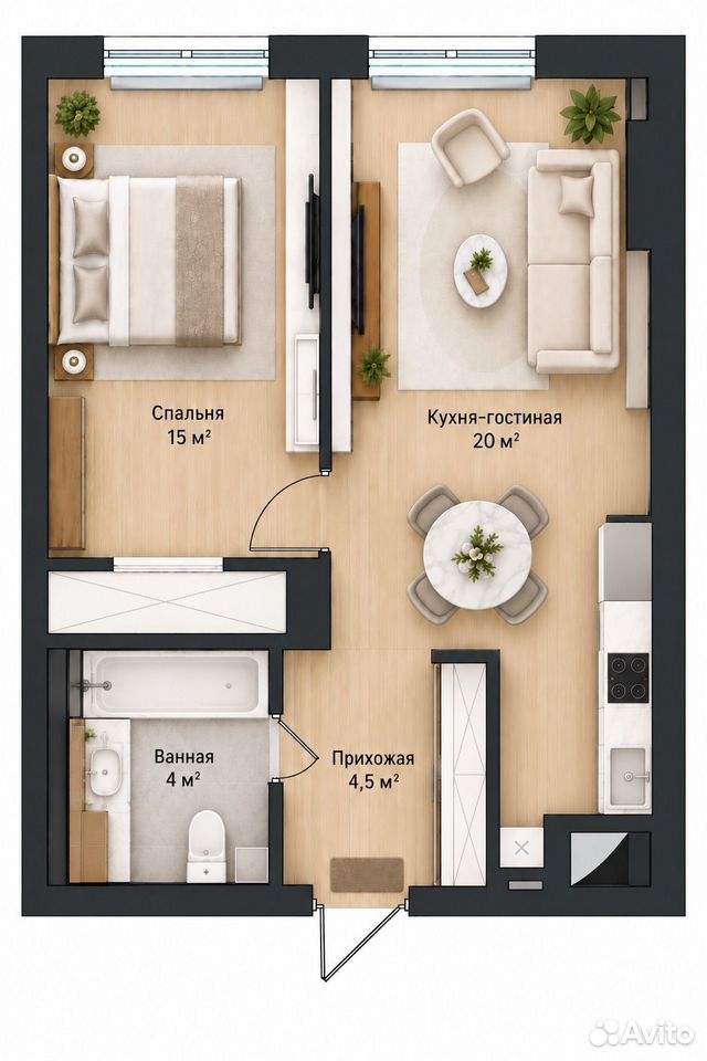 1-комнатная квартира в аренду, 3-я Гражданская ул. 21 — 87 000 ₽/мес