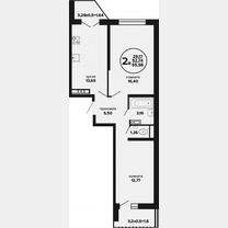 2-к. квартира, 53,4 м², 20/24 эт., Краснодар