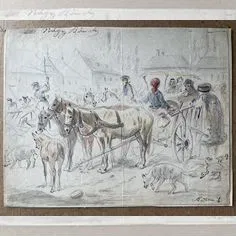 Старинный рисунок XIX века. Ludwig Kübler